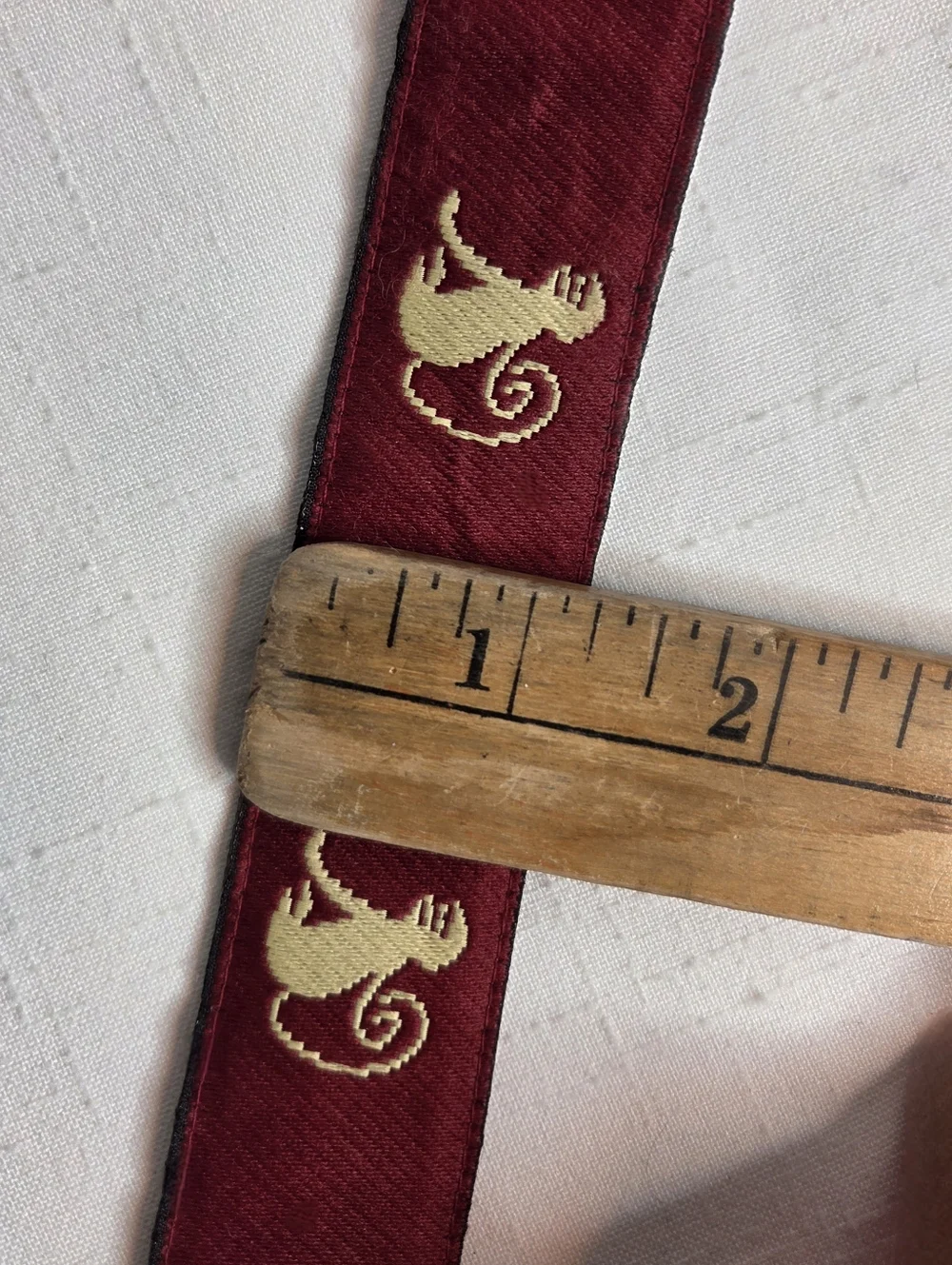 J McLaughlin Fabric Belt Red Monkey D Ring Belt, Size XS